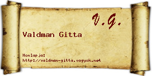 Valdman Gitta névjegykártya